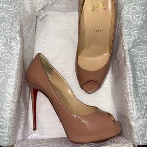 Christian Louboutin Blush Peep Toe Heels 37 (Size 7)